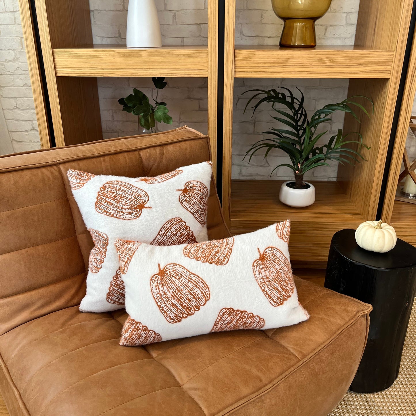 White Pumpkin Pillow Cover