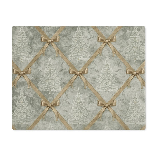 Rustic Ribbon Quilted Placemat — Farmhouse Holiday Table Decor