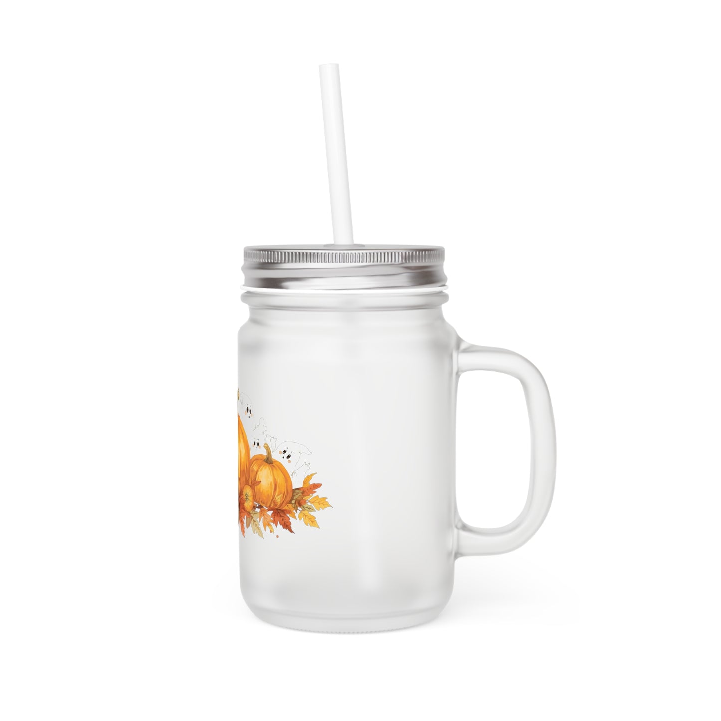 Halloween Pumpkin Coffee Cup with Straw