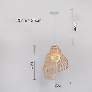 Coastal Snail Rattan Pendant Light