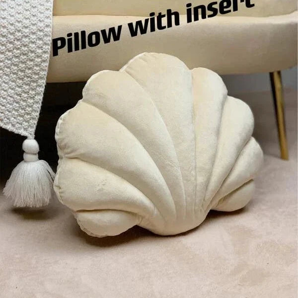 Beige Seashell Shaped Decorative Pillow