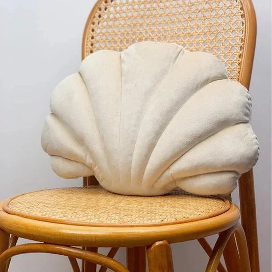 Beige Seashell Shaped Decorative Pillow