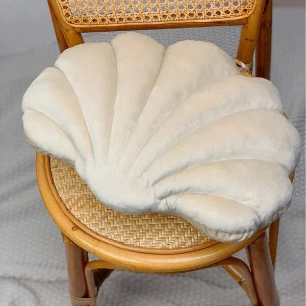 Beige Seashell Shaped Decorative Pillow