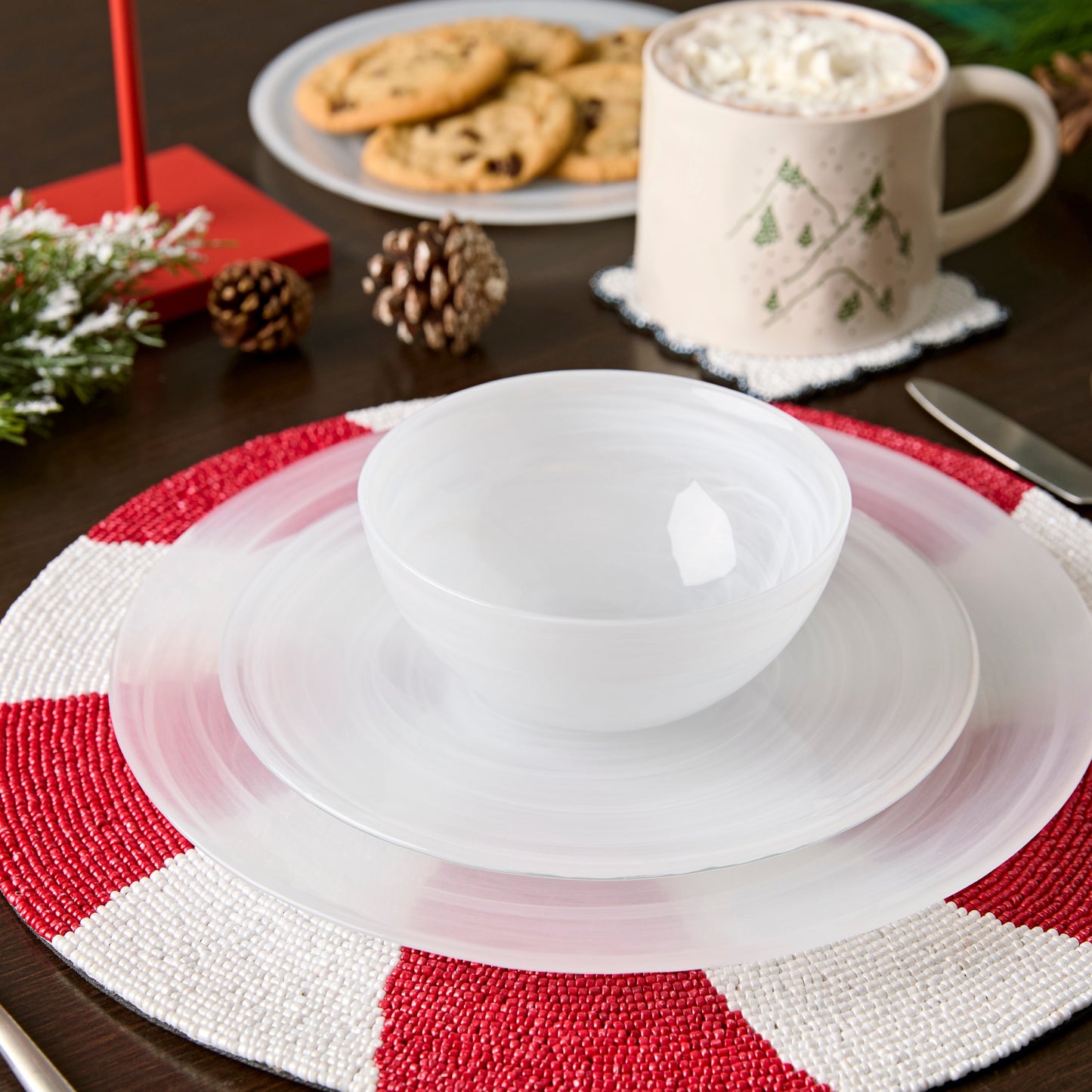 Handmade Beaded Candy Cane Placemat