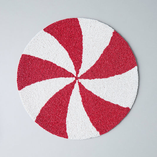 Handmade Beaded Candy Cane Placemat