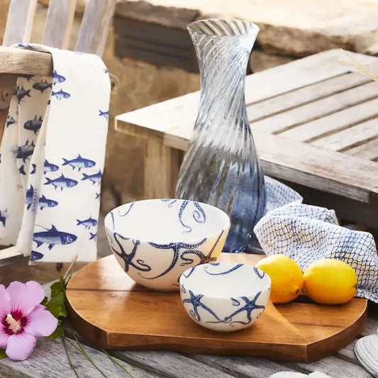 Coastal Blue Starfish Porcelain Dinnerware