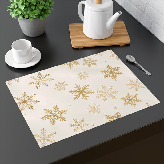 Gold Snowflake Placemat — Holiday Table Decor