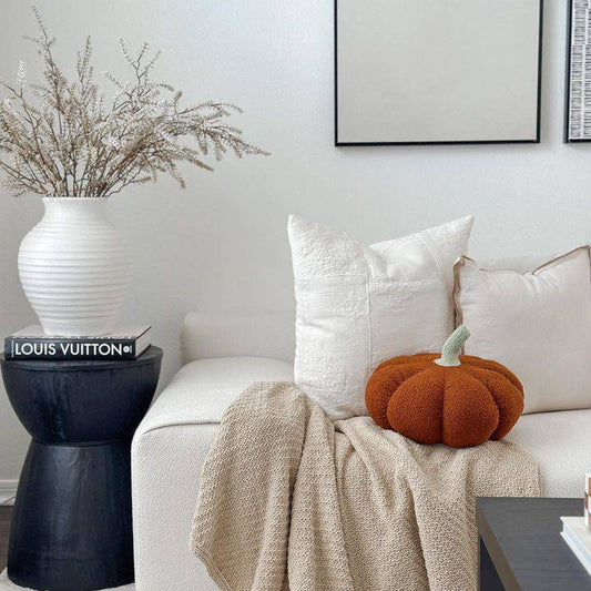 Jumbo Sherpa Orange Pumpkin Pillow