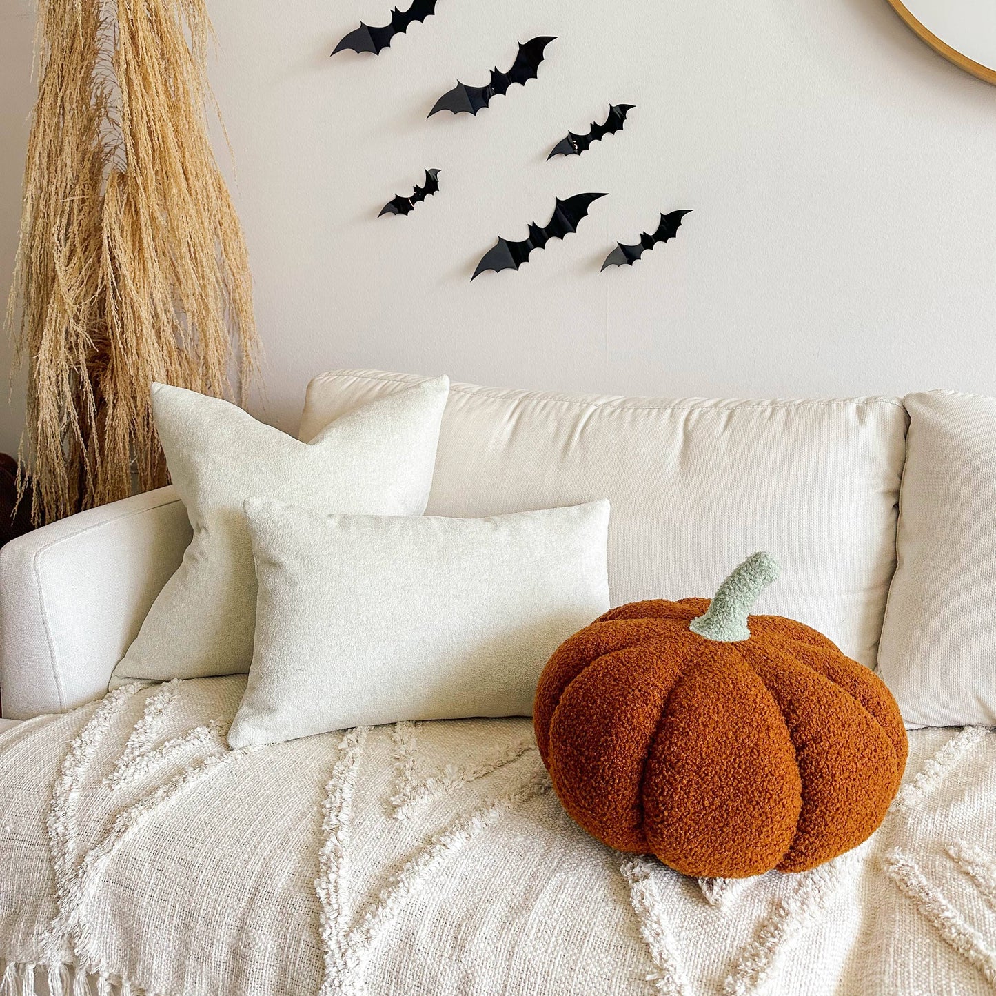 Jumbo Sherpa Orange Pumpkin Pillow