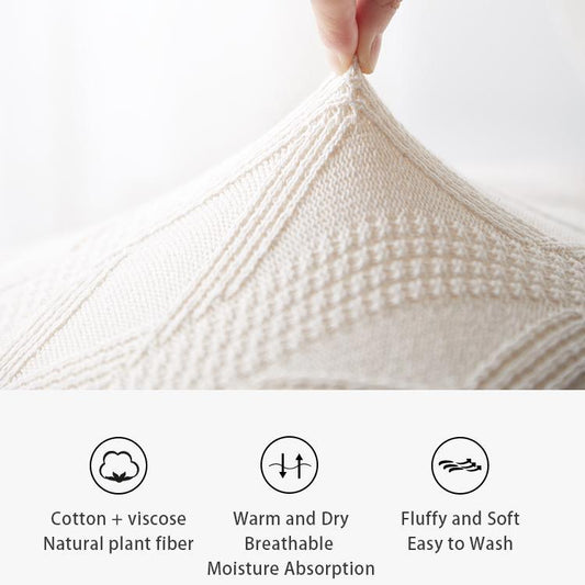 Cream Cable Knit Pillow Cover