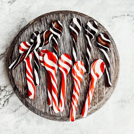 Edible Holiday Flavor Spoons – Peppermint, Cinnamon & Hot Cocoa Twist (6-Pack)