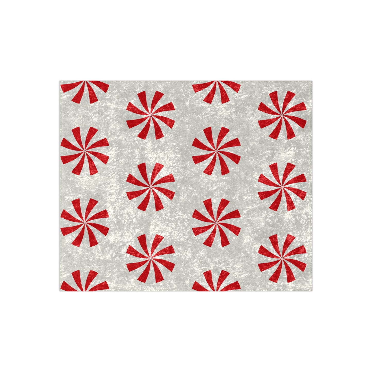 Peppermint Swirl Crushed Velvet Throw Blanket | Luxury Red & White Christmas Decor | Ultra Soft Holiday Gift