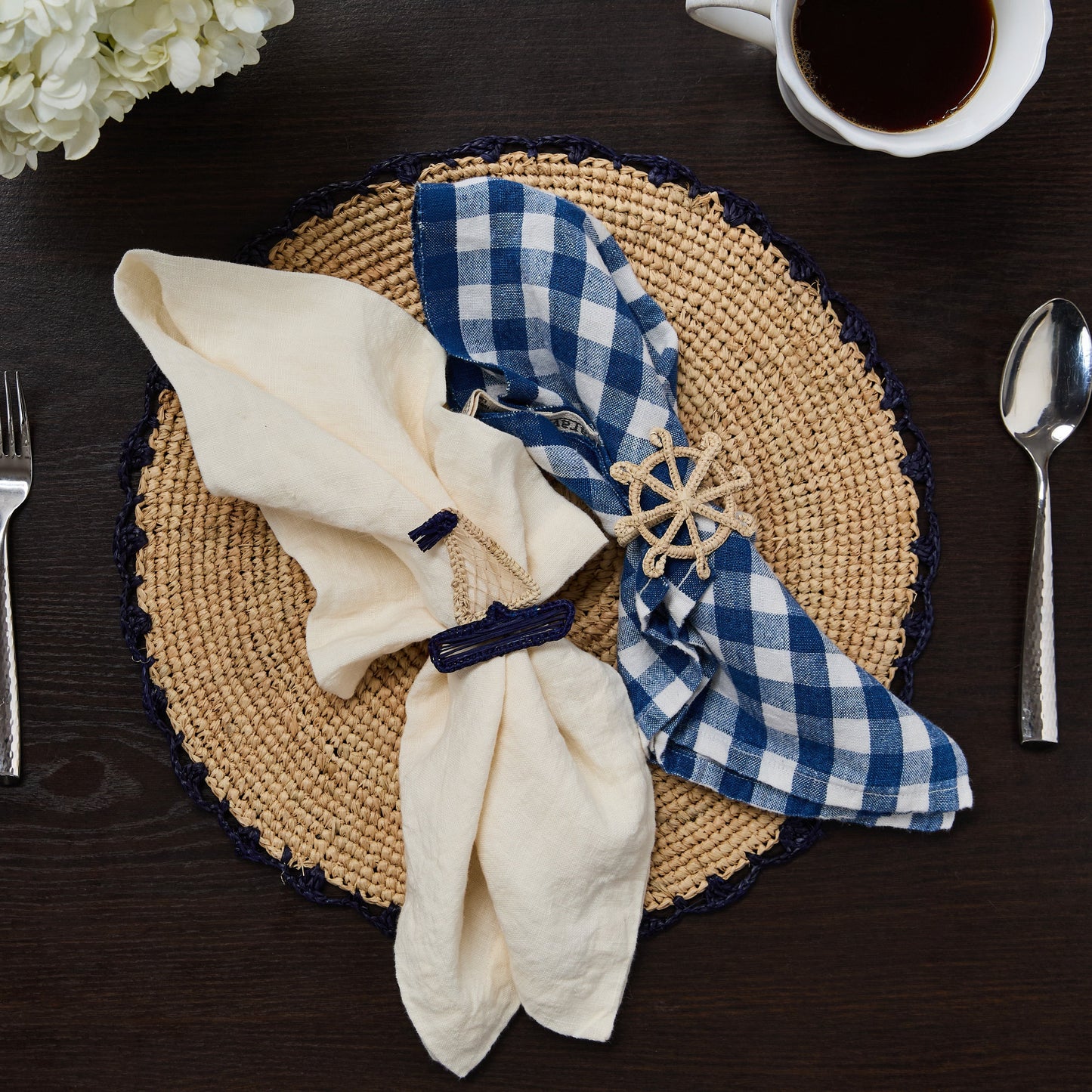 Handwoven Coastal Sailboat Napkin Ring