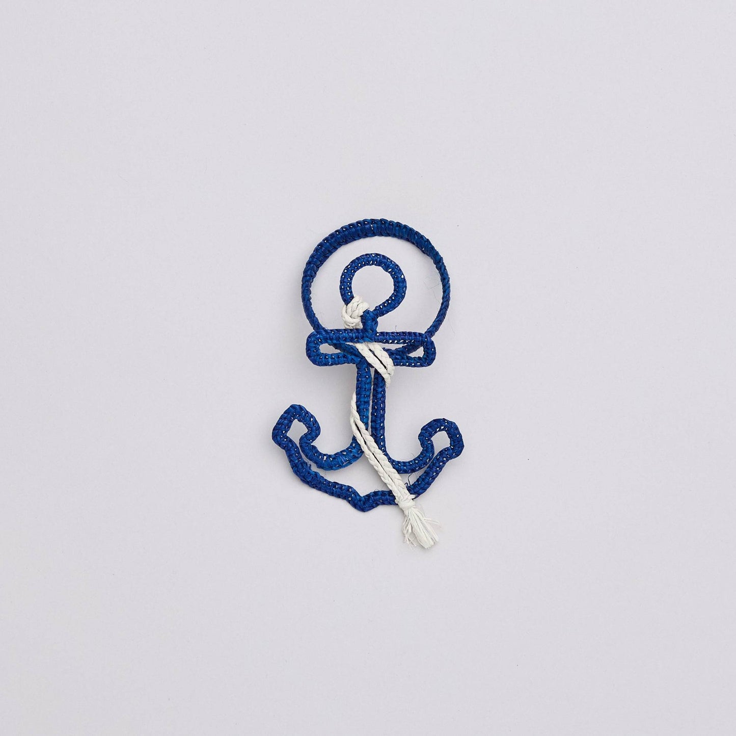 Nautical Anchor Napkin Rings – Coastal Table Decor, Handmade Raffia Napkin Holders, Set of 4 Blue and White Anchor Rings, Ocean Party Decor