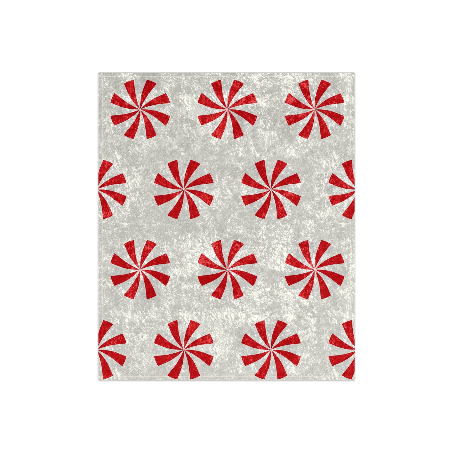 Peppermint Swirl Crushed Velvet Throw Blanket | Luxury Red & White Christmas Decor | Ultra Soft Holiday Gift