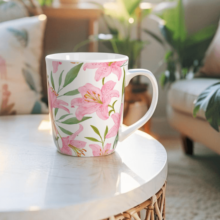 Floral Coffee Mug – Elegant Floral Design for Your Morning Coffee
