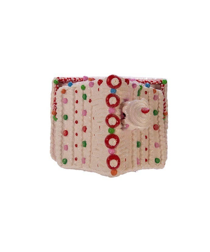 Christmas Gingerbread House - Candy Pink LED Holiday Decor 10" Battery Operated