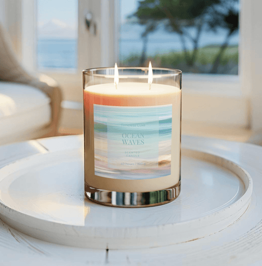 Ocean Waves scented candle gift set for beach lovers and home decor