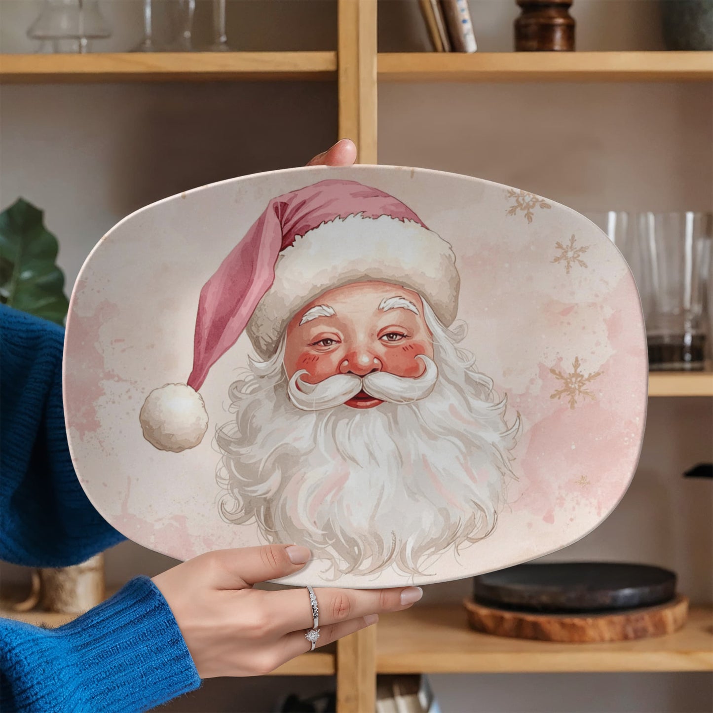 Pink Santa Serving Plate