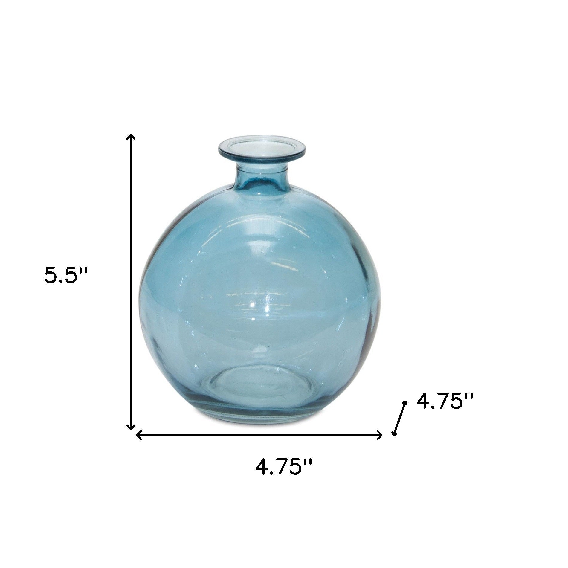 Blue glass vases featuring a unique round design for home decor