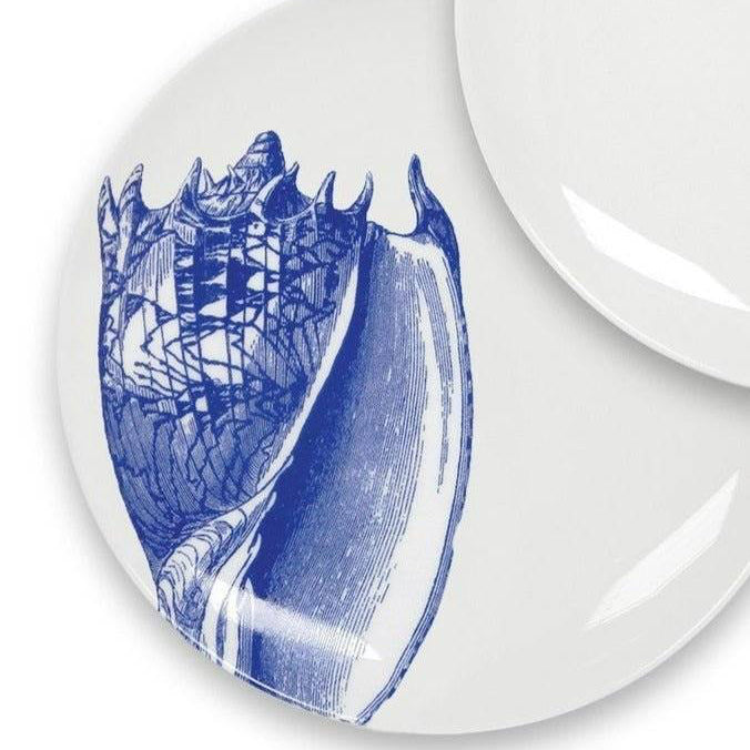 Nautical Blue Seashell Porcelain Dinnerware