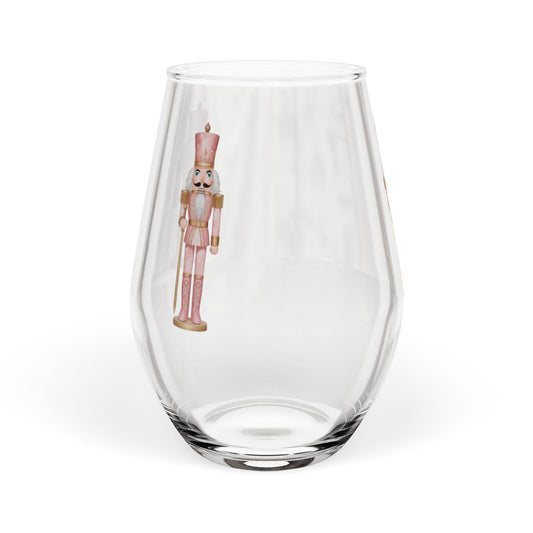 Festive Pink Nutcracker Glass for Christmas Parties