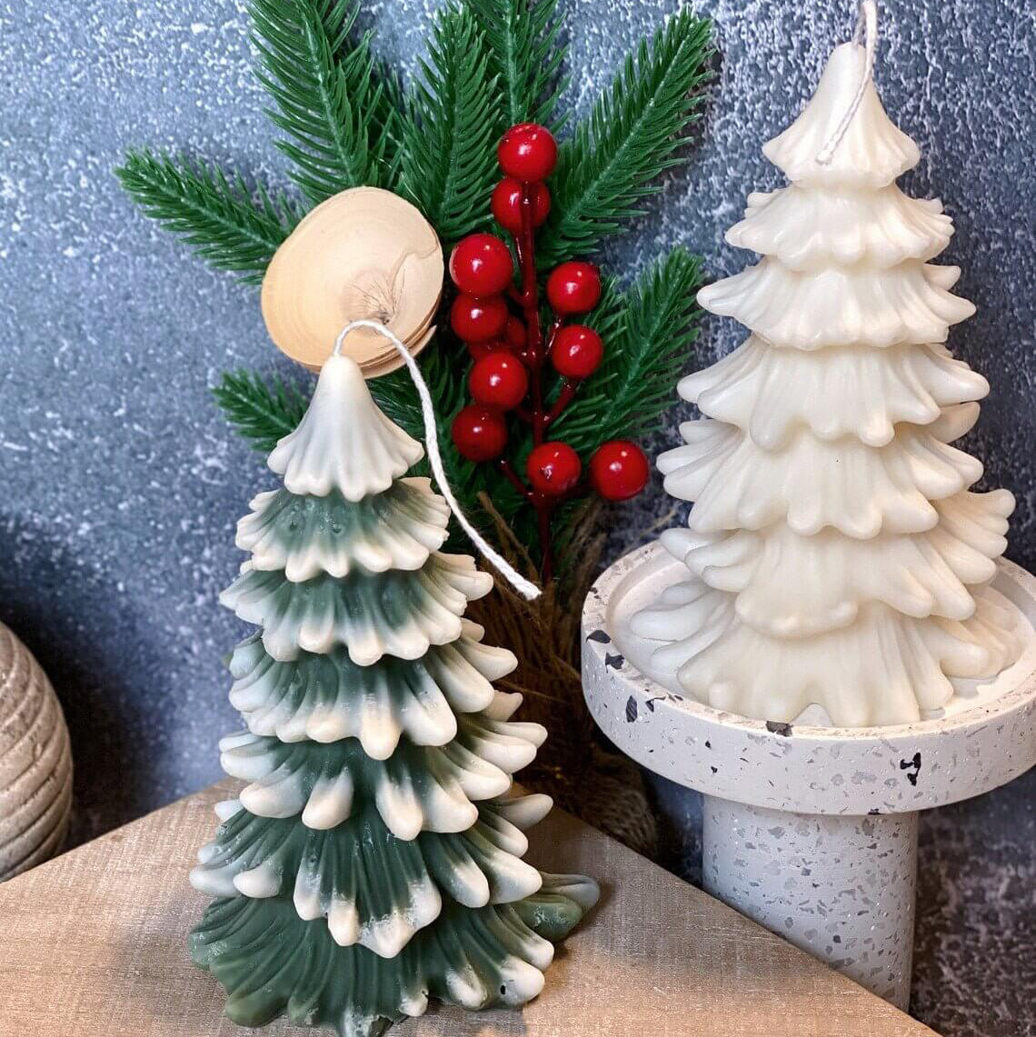 Christmas Tree Candles - Cedar Trees Holiday Decor-4