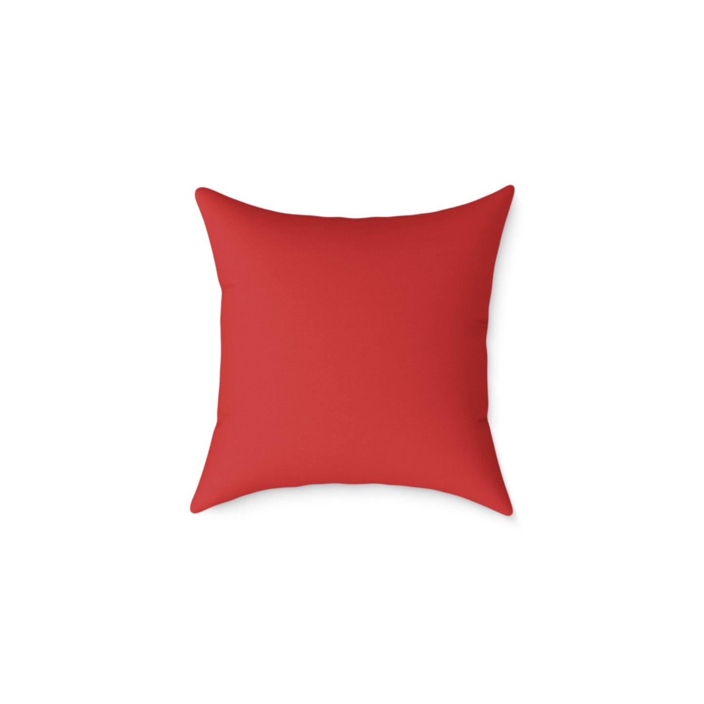 Back view of the classic Santa face pillow showing the solid red fabric and invisible zipper closure.
