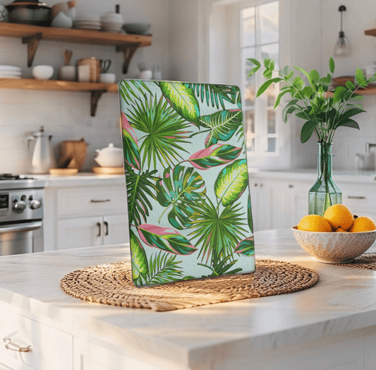 Coastal cutting board with ocean-inspired design for nautical kitchen decor