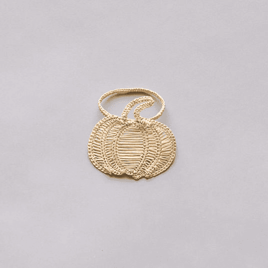 Rattan Pumpkin Napkin Ring - Handmade Fall Table Decor