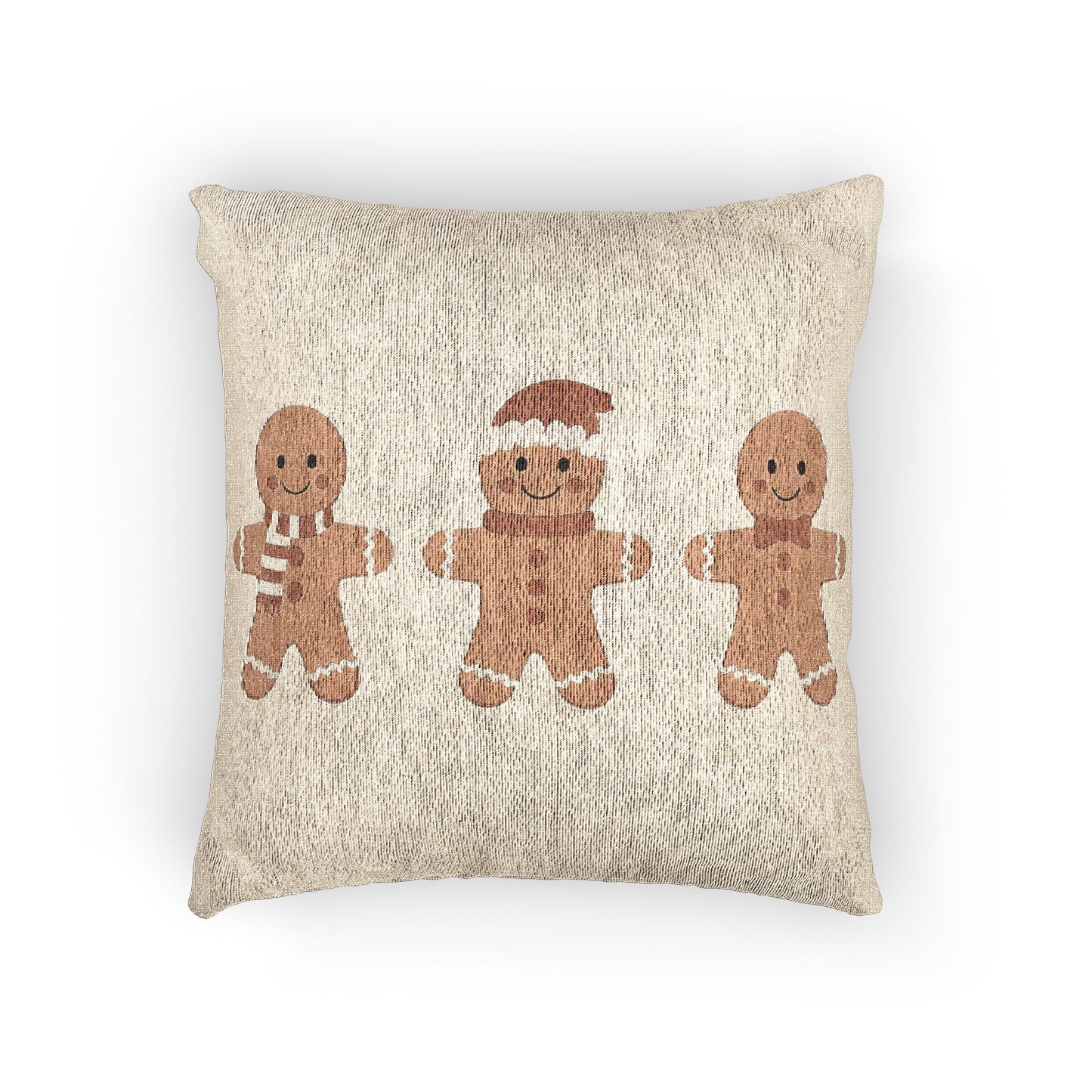 christmas woven throw pillow,  gingerbread man pillow