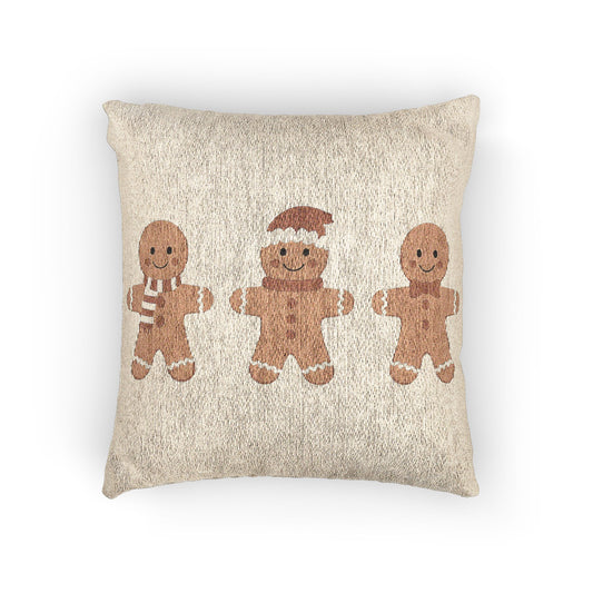 christmas woven throw pillow,  gingerbread man pillow