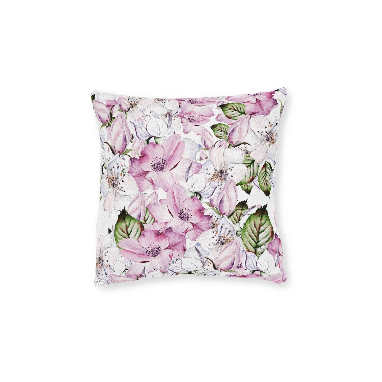 Elegant floral throw pillow with delicate flower patterns, ideal for spring home decor