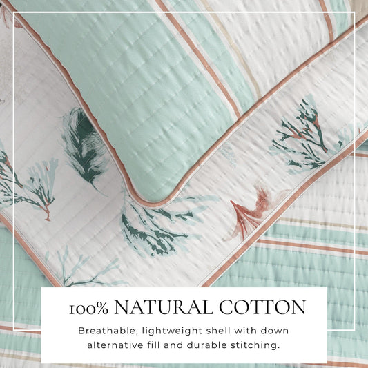 Coastal Printed Cotton Quilt Set