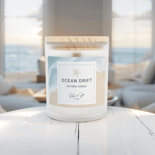 Ocean Drift scented candle for coastal home decor and relaxation