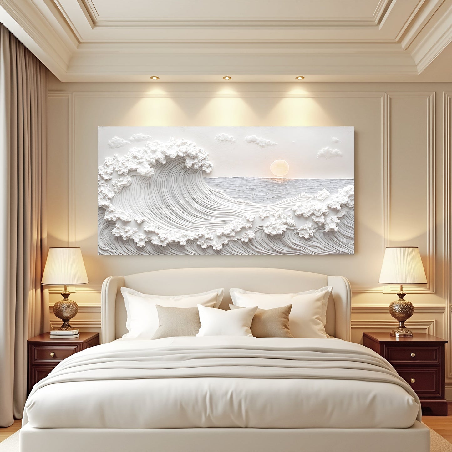 Abstract seascape painting print for coastal living room wall