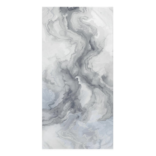 Abstract Marble Bath Towel - Gray & White Watercolor Coastal Bathroom Decor