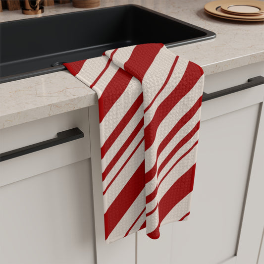 Red and white striped tea towel set
