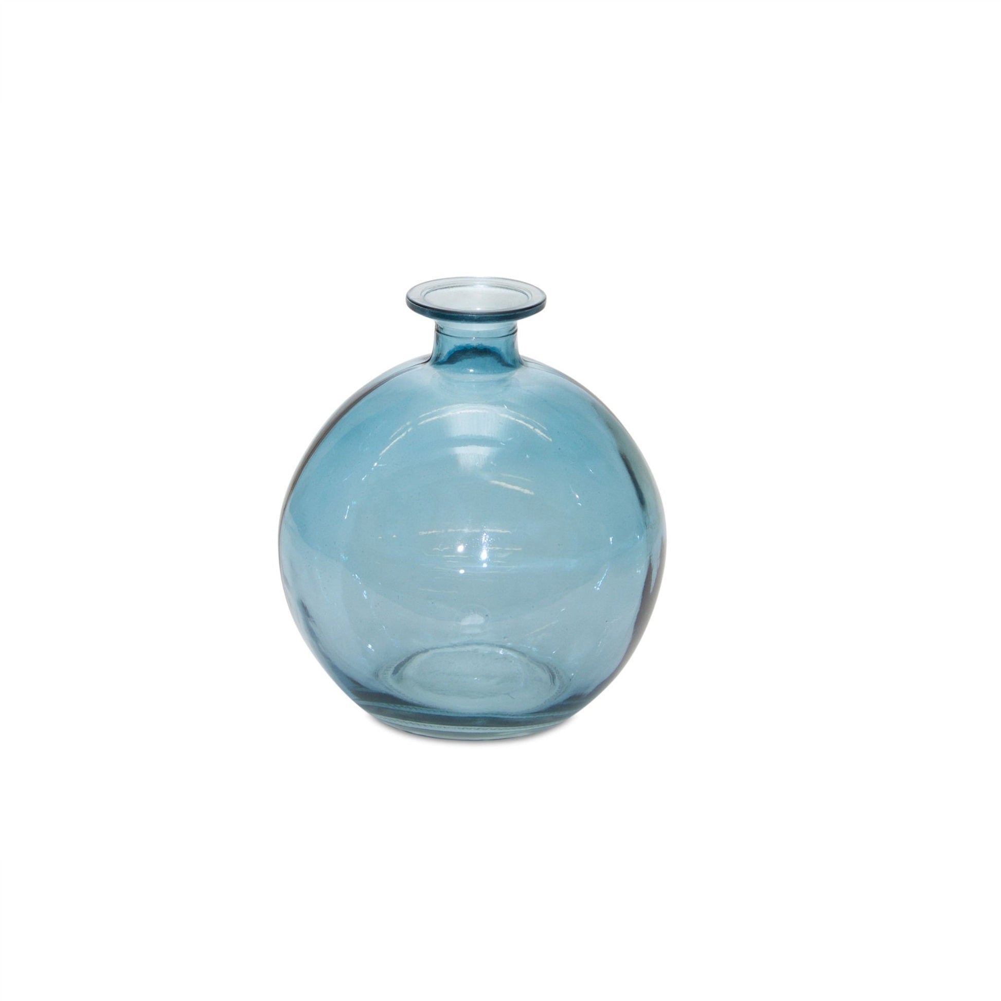 Round blue glass vases ideal for table centerpiece decoration