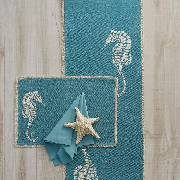Coastal Seahorse Table Runner