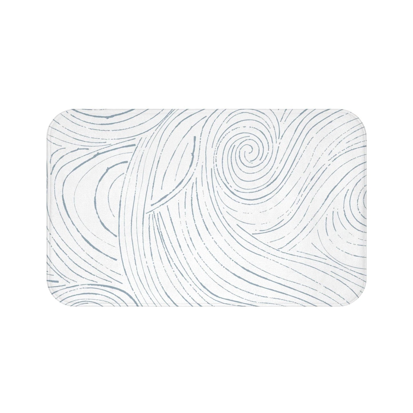 Soft blue coastal bath mat, bringing a serene ocean feel to your bathroom