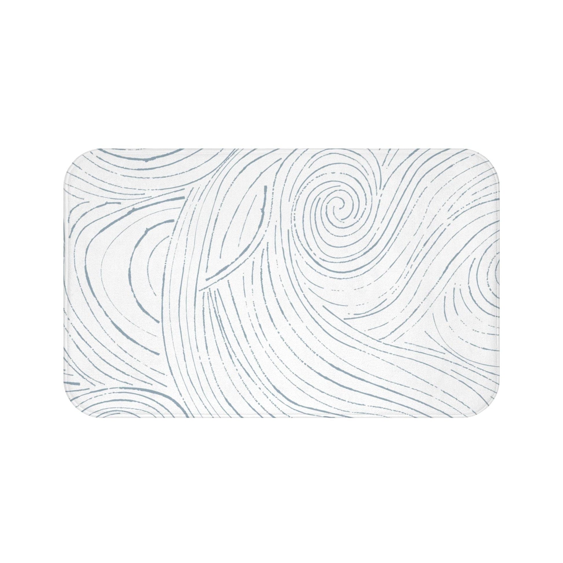 Soft blue coastal bath mat, bringing a serene ocean feel to your bathroom