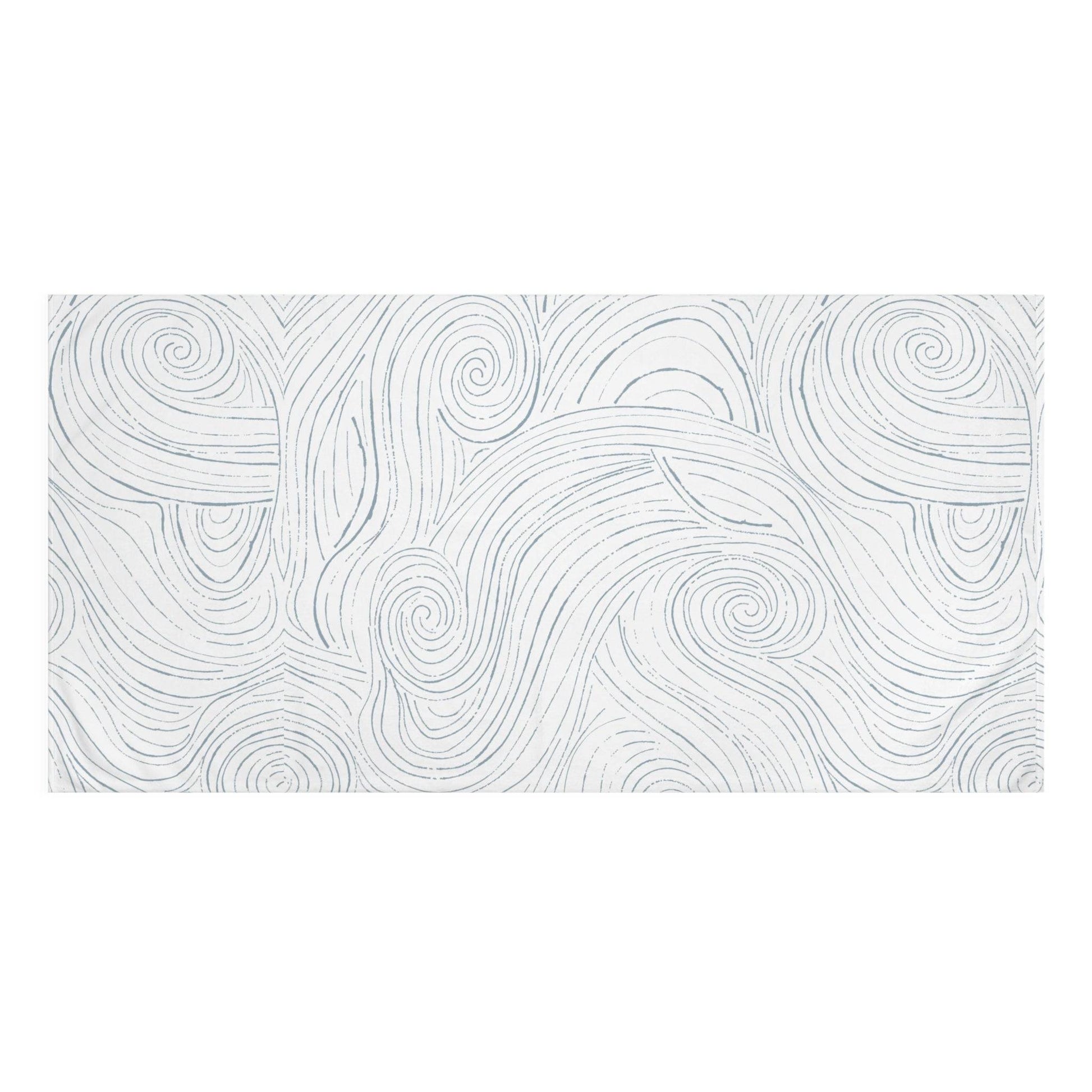 Soft blue striped coastal bath towel, perfect for adding a beachy vibe to your bathroom decor