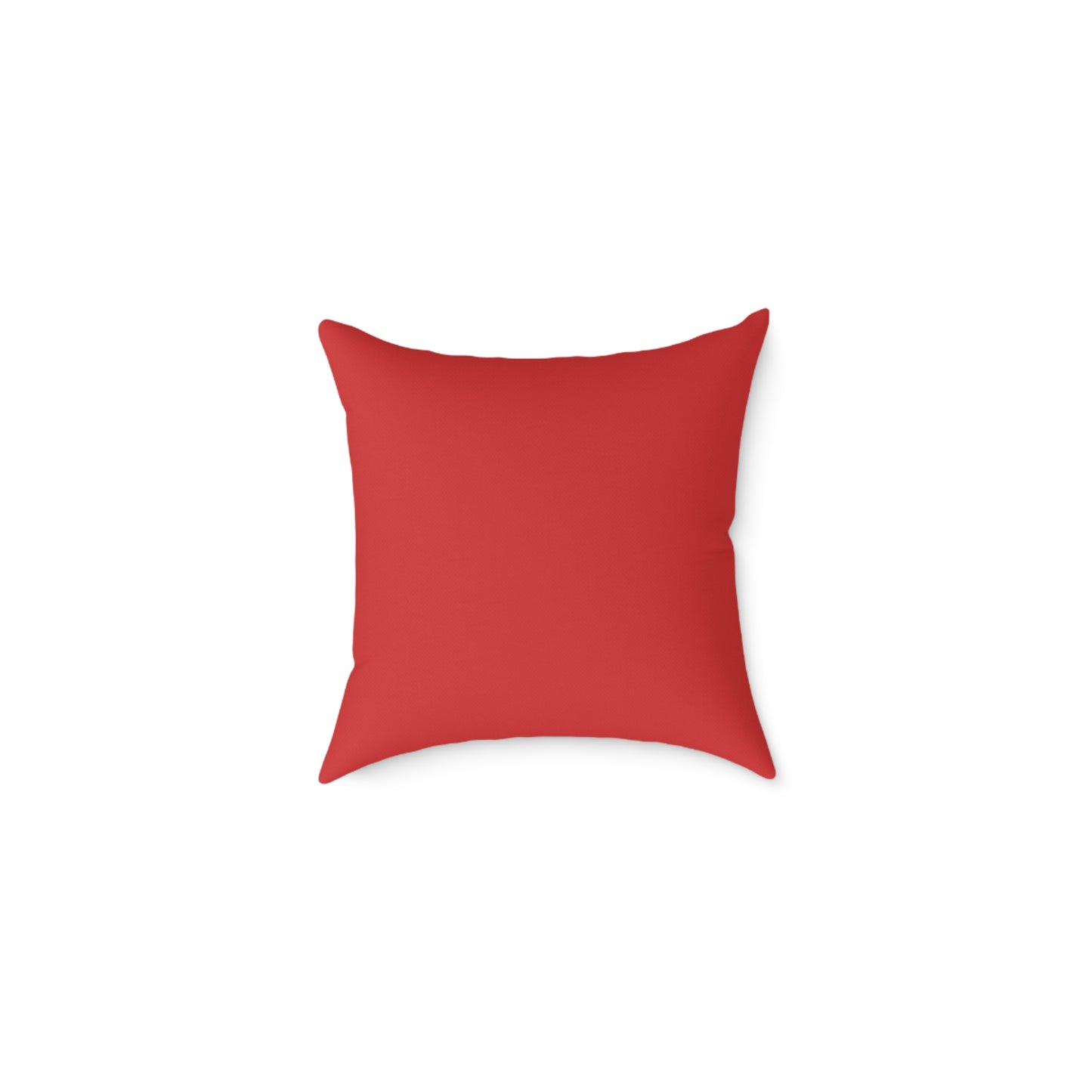Close-up of the square Santa cushion showcasing the print quality, texture, and holly berry details.