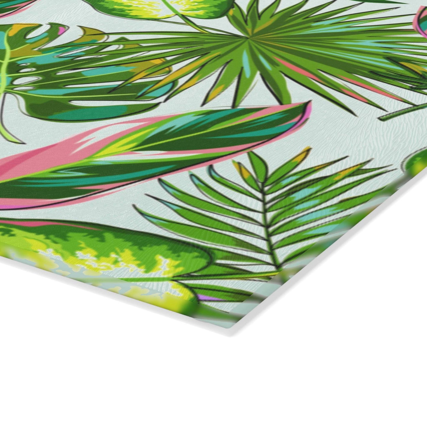 Tempered glass chopping board with coastal design for beach home kitchens