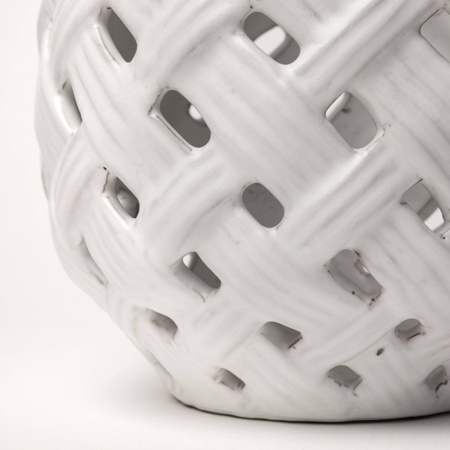 Textured white vase with coastal design for modern nautical interiors