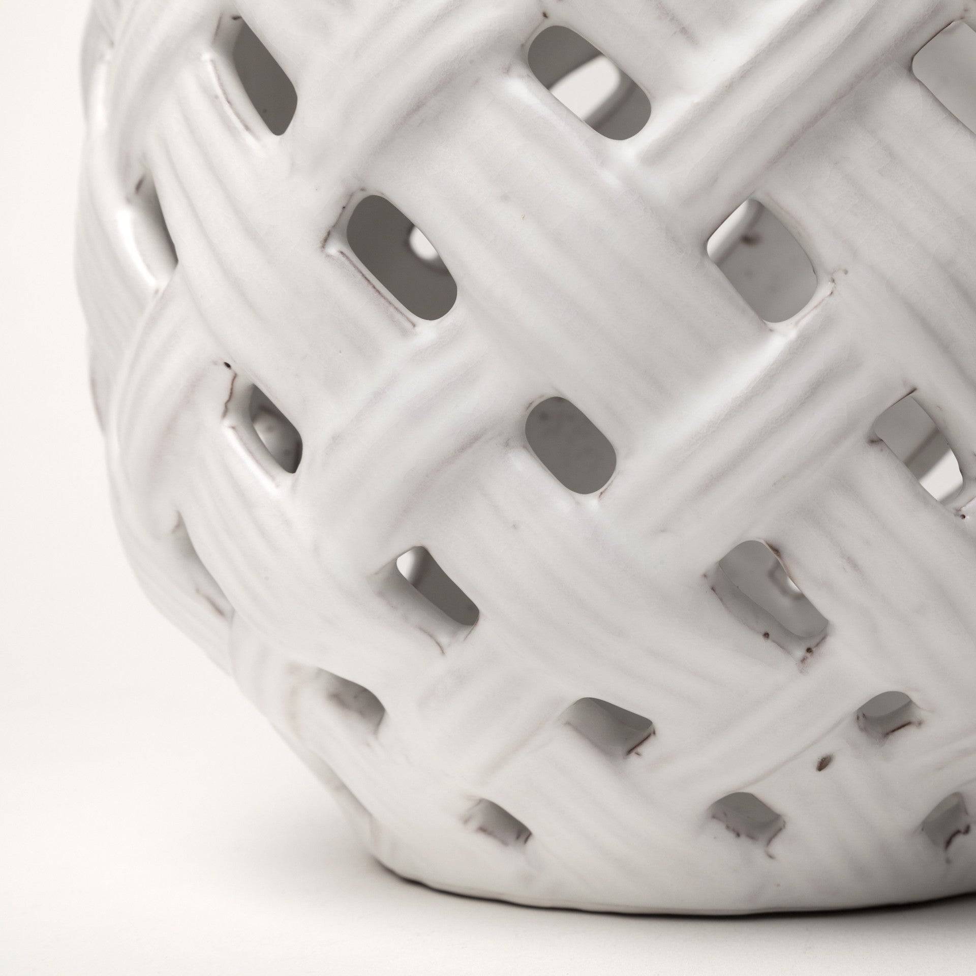 Textured white vase with coastal design for modern nautical interiors