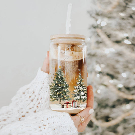 Christmas Tree Sipper Glass