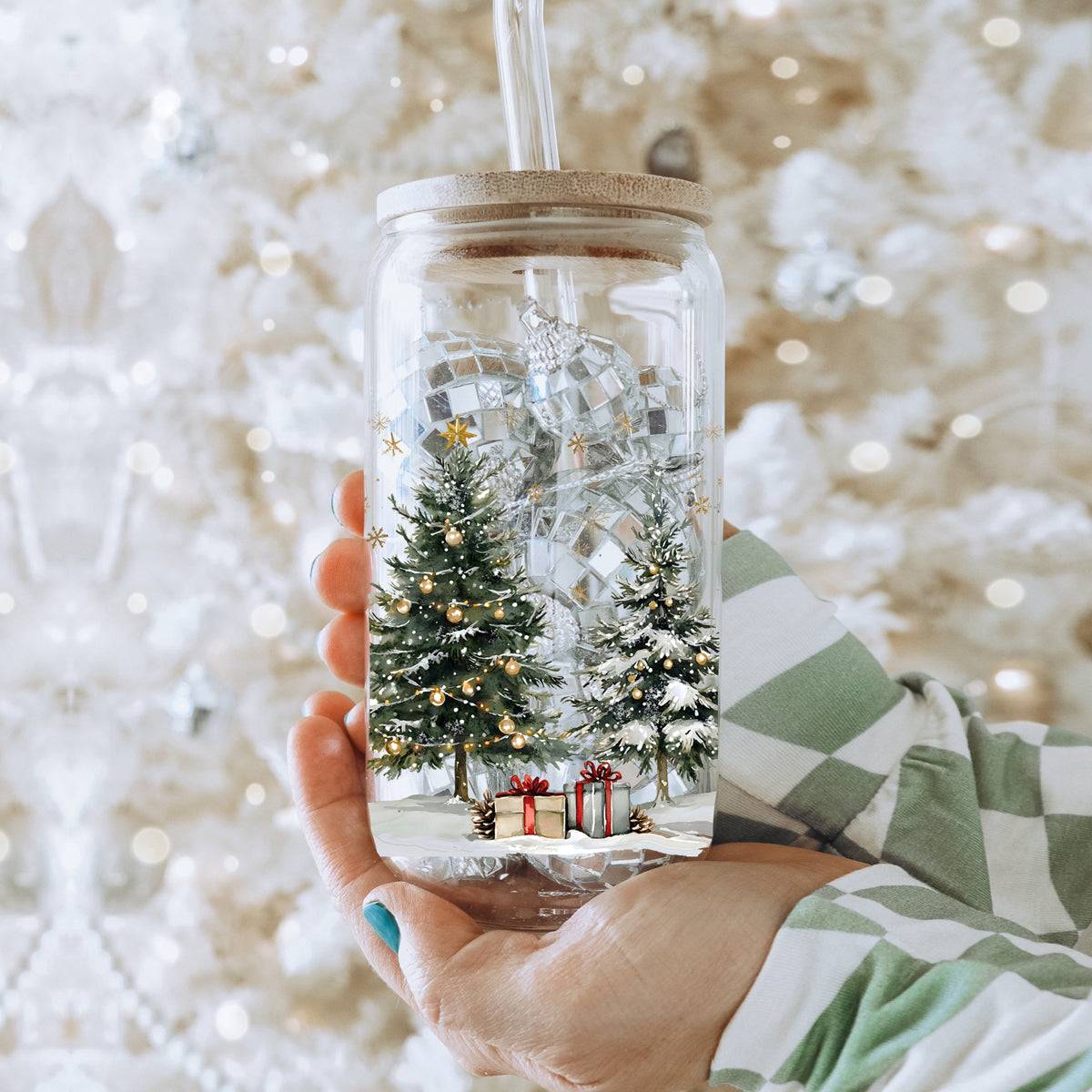 Christmas Tree Sipper Glass