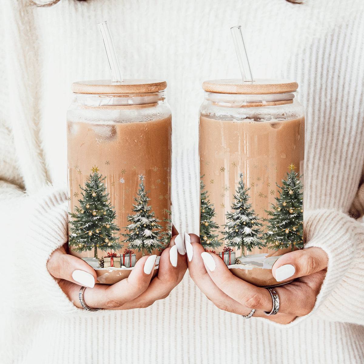 Christmas Tree Sipper Glass